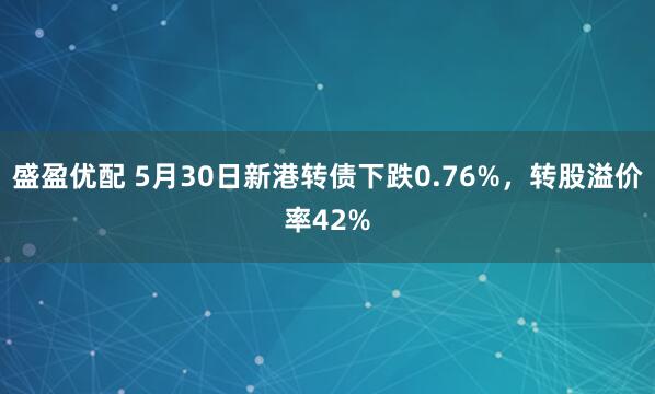 盛盈优配 5月30日新港转债下跌0.76%，转股溢价率42%